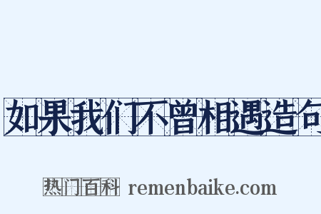 如果我们不曾相遇造句是什么意思的图片